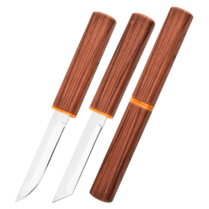 3 Pcs Wooden Handle Dual Blade Knife
